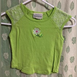 Girls Lime Basic Editions Daisy Tee (7/8)
